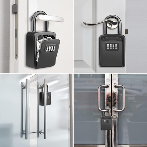 Lock Box, Diyife Key Lock Box for 5 Keys, Portable 4-Digit Combination Waterproof Key Safe for Home Garage Office (2