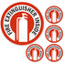 SmartSign Fire Extinguisher Inside Stickers, 2.75" x 2.75" Reflective Labels with Aggressive Adhesive, Pack of 6