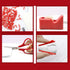 UPIHO Red Office Supplies Set - Red Desk Accessories, Stapler, Tape Dispenser, Scissors, and More for Women