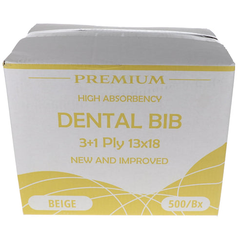 House Brand Dentistry 109234, 3+1 13" 18", 500/Bx HSB Disposable Dental Bibs, Ply for Maximum Protection, Leak-Proof