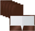 Better Office Products 2 Pocket Glossy Laminated Brown Paper Folders, Box of 25, Letter Size