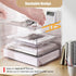 Clear Stackable Paper Trays 4 Pack, Desktop Racks with File Bags for Books, Magazines, and A4 Size Paper