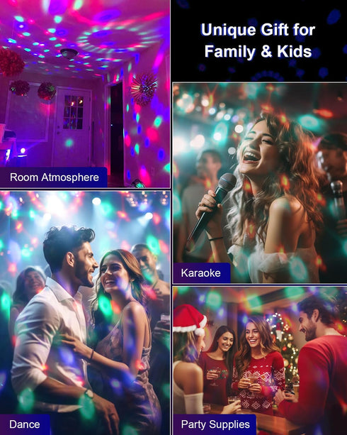 Luditek Sound Activated Party Lights with Remote DJ Lighting, Disco Ball Strobe Stage Light for Home Room Dance Parties