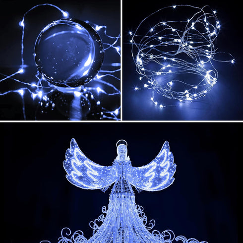2-Pack 200 LED Solar Fairy Lights Outdoor, Upgraded Oversize Lamp Beads Solar String Lights for Garden Patio