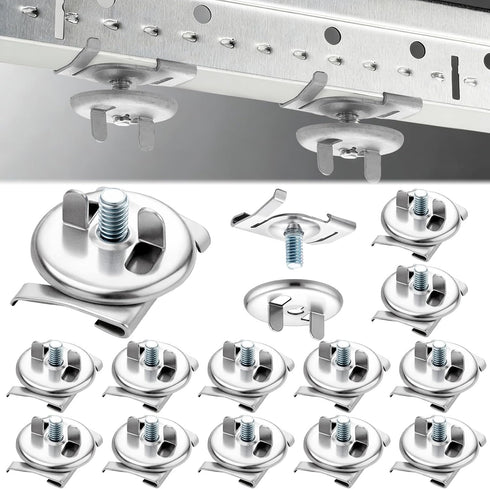 MorningRo 12 Pcs Spring Steel T Bar Ceiling Clips, Drop Ceiling T Bar
