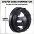 100 Pcs Non Metallic Button Push-in Cable Connector Bulk Nm Knockouts Electrical Conduit Nylon Voltage Line Snap Connector for Junction Box Black(3/8 Trade Size, Fits 1/2 Inch Knock Outs)