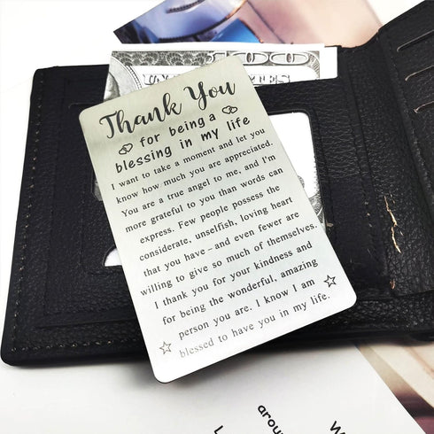 TGCNQ Metal Engraved Card - Thank You Gifts for Women Men - Appreciation Gifts for Friends - Thank You for Being A