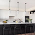 8 1-Light Hammered Edvivi Matte Black Pendant Light, in. Mini Hanging Light Fixture with Glass Shade, Adjustable