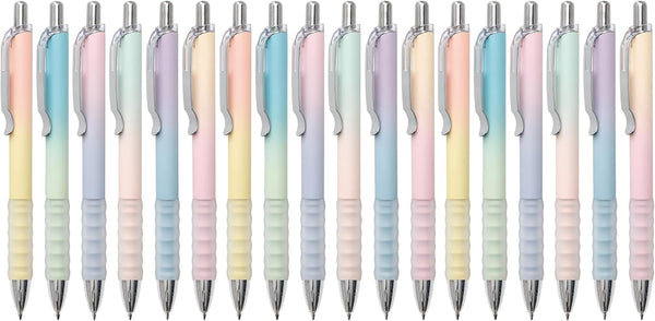 Gel Pens Medium Point 0.7mm Black Ink, Retractable Cute Pens for Smooth Writing, School Office Supplies, Pack of 18