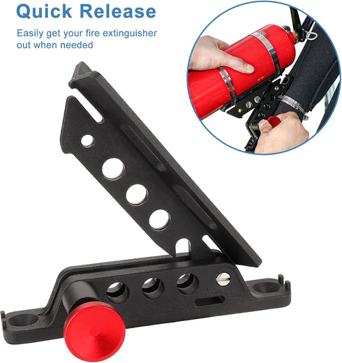 Quick Release Fire Extinguisher Holder Mount Bracket - High Density Nylon Roll Bar Mount Bottle Holder Adjustable with