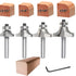 4Pcs Roundover Router Bits,Radius -3/16",1/4",5/16",3/8" Edge Forming Router Bit Set,1/4 Inch Shank,Corner