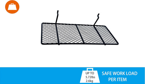 Black Pegboard Baskets and Container Holders, Wire Shelf Organizer Attachments for Tools and Workbench Storage