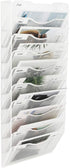 EasyPAG Wall File Organizer, 10 Tire Vertical Mesh Metal Hanging File Holder, Paper Document Rack for Home Office