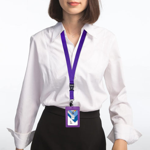 Wisdompro Office Lanyard, 5pcs 23 inch Polyester Neck Strap with Detachable Buckle for Phones, Purple