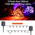 2Pack 144ft 400 8 IP44 Solar Halloween String Lights Outdoor Orange, LED Spooky Lights Modes with Timer, Waterproof