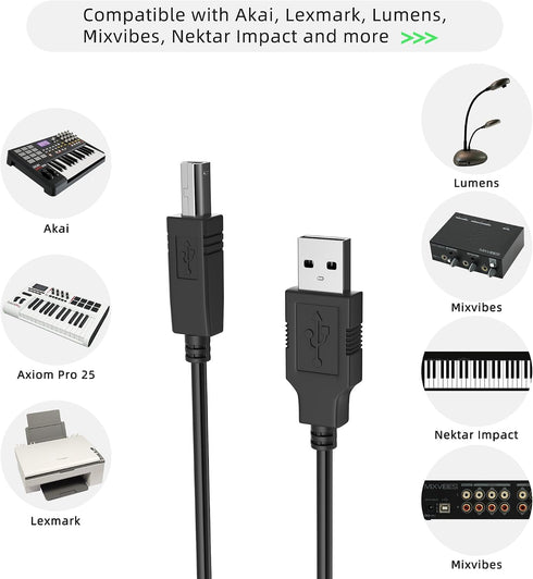 6ft 2.0 510 XDM5105D-WU Sync USB PC Data Cable Lead Cord for Xerox DocuMate Flatbed Scanner