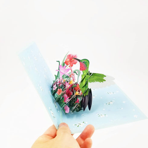 Hummingbird Pop Up Birthday Greeting Card - Great Gift for Birthday, Thanksgiving, Anniversary, Valentine's Day, Kids