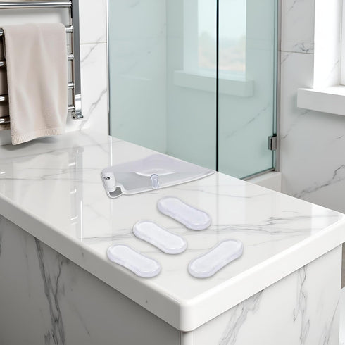 JJLFresheners 5Pcs Set, Transparent Silicone Toilet Seat Bumper Strong Adhesive Toilet Seats Lid Bumpers, Toilet Seat