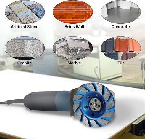 OCR 4" Diamond Concrete Grinding Wheel, 12-Segment Disc for Angle Grinder