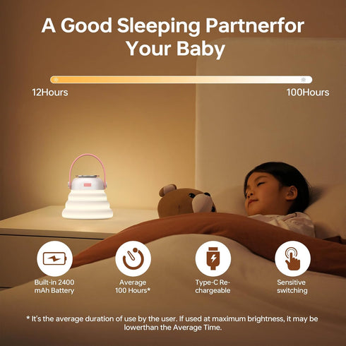 wapentake 12 dimming, Baby Night Light, Featuring Color Options and stepless Made of Soft Silicone, Foldable