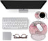 Ergonomic Mouse Pad Wrist Support Set, Pink Glitter Inspirational Quote Wrist Rest Pad with Coasters for Home Office