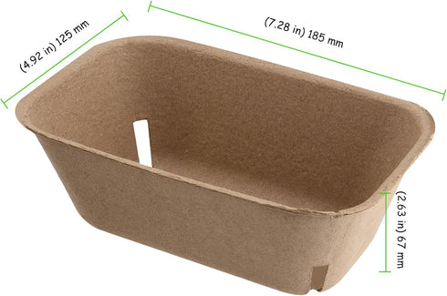 TAICHEUT 100 Pack Natural Pulp Fiber Berry Basket, Bulk Produce Berry Basket Pulp Fiber Fruit Containers Molded Berry