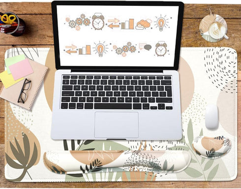 Set, 4Pcs (35.415.7 Set Keyboard Mouse Pad Extended Mouse Pad+Keyboard Wrist Rest Support, Memory Foam Ergonomic Easy
