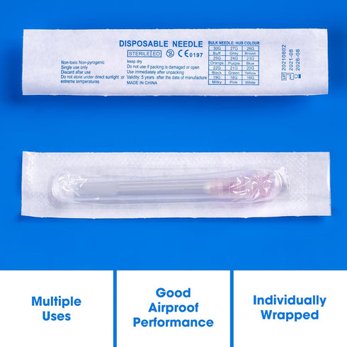 100 Pack 34 4mm Ga Disposable Needles with Caps for Scientific and Industrial Dispensing Individually Wrapped