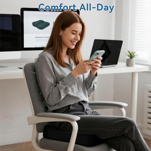Tailbone Adjustable Seat Cushion, Memory Foam Office Chair Cushion, Car Seat Cushion, Foldable Travel Cushion for Pain