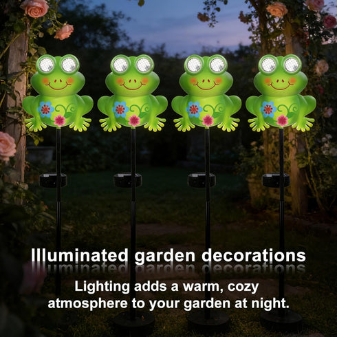 Rngmsi Garden Solar Lights Dynamic Eyes, Frog Solar Garden Lights Stake Outdoor Decorations, LED Lighting Frog Gifts