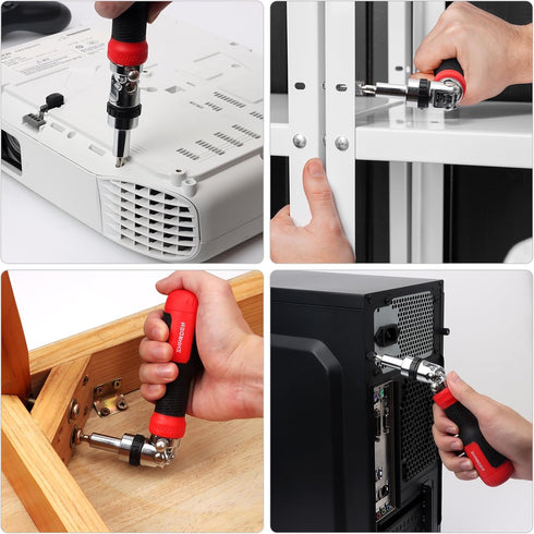 SHARDEN 13-in-1 Ratcheting Screwdriver Set, All in One Multibit Screwdriver with Adjustable Angled Head