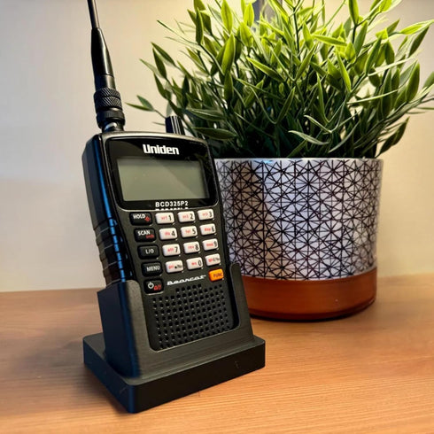 Aunt Lo's Supply Co BC125AT BCD325P2 10 Stand for Bearcat - Secure Desk Mount Handheld UHF Radio, Police Scanner