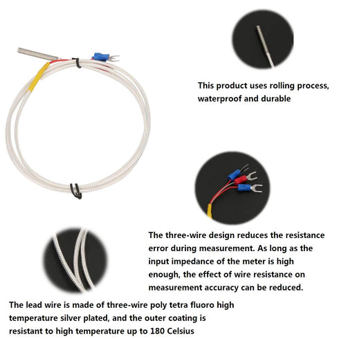 Temperature Transmitter, PT100 Temperature Sensor DC24V Output -50~400 Degree with 1M Sensor