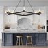 Chandeliers,6-Light Fixture,43" Black Farmhouse Square Dining Room Chandelier Light Rectangular Candle Chandelier