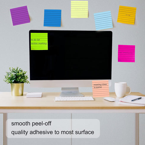 Pop Up Sticky Notes (48 Pack) - 3840 Sheets Lined 3x3 inch Self-Stick Notes Pads for Home Office School