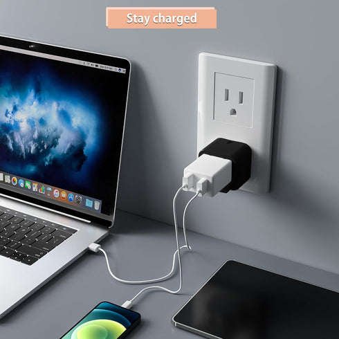 Bates Universal Travel Adapter, 2 Pack, Black, UK to US Plug Adapter, European to American Plug Adapter
