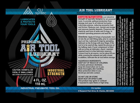 Premium Air Tool Lubricant - 4 FL. OZ. Industrial Pneumatic Tool Oil