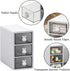 Stackable Desktop Storage Box with 3 Drawers, Transparent Cosmetic Storage Box for Office Desk