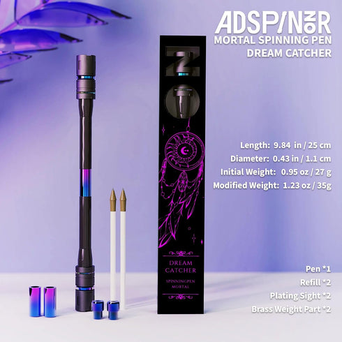 Spinning Pen by Mr.NOPE - Mortal Series Limited Color Version (Black) Professional Fidget for Tricks, Long, Weighted