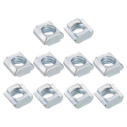 uxcell 100pcs T Nuts - Nickel Plated Carbon Steel T Slot Bolts, M6 Hammer Head Fastener for 2020 Series Aluminum Profile