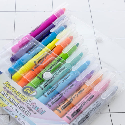 BAZIC Highlighter Gel Pen, Bible Highlighter No Bleed Coloring Pen (12/Pack)