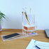 Clear Acrylic Desk Organizer 4-Piece Kit with Free Acrylic Ruler, Desktop Organization for Office or Home
