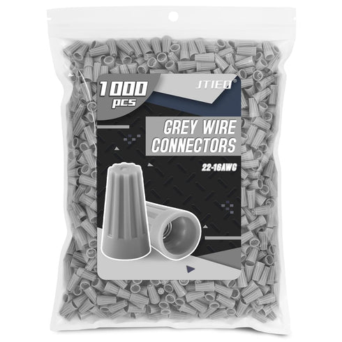 1000 Pcs Gray Wire Caps Electrical Connectors Assortment Nuts Insulating Insert Twist Nuts (AWG 22-16)