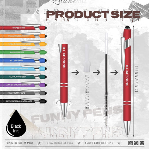 Sinmoe 20 Pcs Snarky Office Pens, Funny Quotes Ballpoint Pens for Work, Complaining Pens for Colleagues