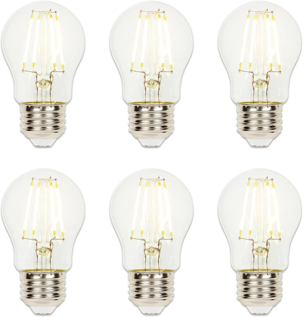 Westinghouse 5316620 4.5 Watt A15 Dimmable Clear Filament LED Light Bulb, 40 Watt Equivalent, 6 Pack
