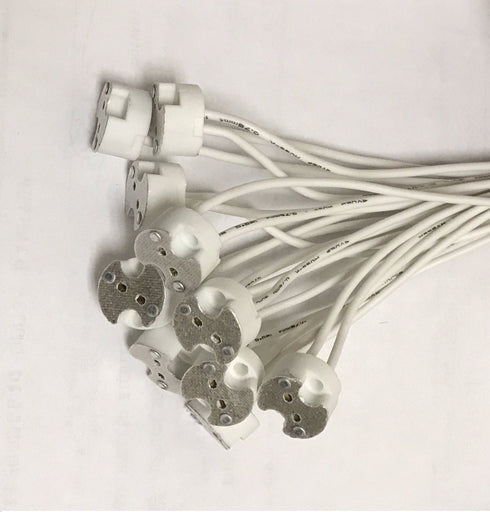 10 Pack Bioluz LED MR16 Socket, GU5.3 Socket, LED Halogen Lamp Ceramic Wire Connector Base Adapter