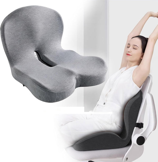 Generic Orthopedic Cushion for Improves Sitting Posture Ergonomic Memory Foam Seat Cushions with