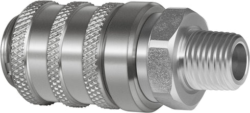 Deargooday PD243 1/8" 1/4"-18 2.26" Series PD Steel Test Port and Diagnostic Equipment Quick Connect Coupler with Male