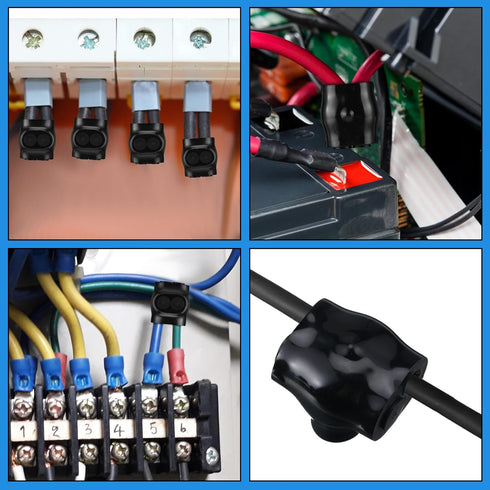 Insulated Wire Connectors Multi Splice Connector Dual Entry Electrical Power Connector Black Cable Connectors (5 Pcs)