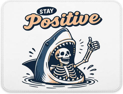 FGFK Funny Shark Skeleton Mouse Pad, Stay Positive Inspirational Mouse Pads for Work